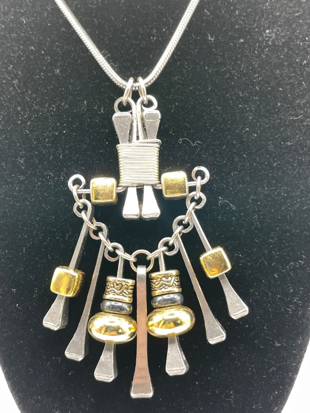 Vintage 70's MCM Brutalist Horseshoe Nail Statement Necklace Unisex